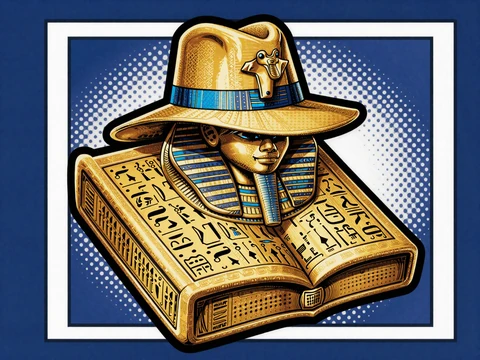 Book of Dead Slot Thumbnail im Comic-Stil mit goldenem &auml;gyptischem Buch