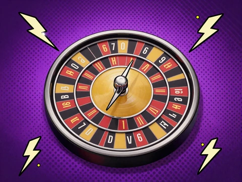 Lightning Roulette Thumbnail mit Blitz-Effekten am Roulette-Tisch