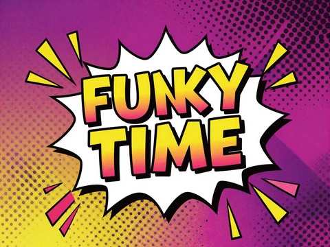 Funky Time Disco-Gameshow Thumbnail mit 70er-Jahre-Neon-Tanzfl&auml;che