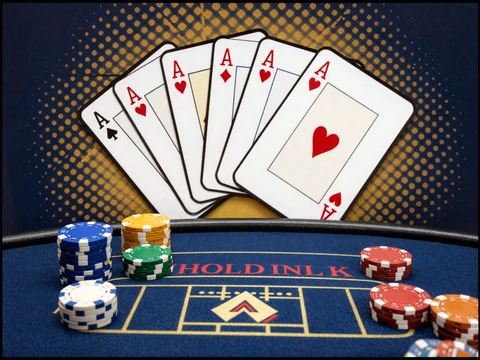 Casino Holdem Poker Live-Dealer Thumbnail mit Skyline-Kulisse